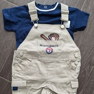 NWT Texas Rangers Infant Romper Overalls